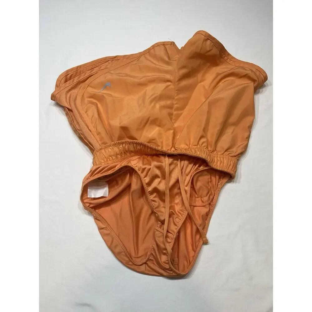 Nike Dri-FIT Running Shorts Women Small Peach Orange Brief Lined Workout